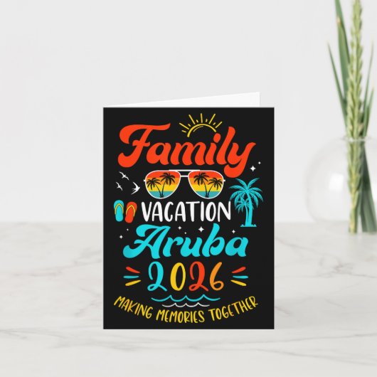 Carte Family Vacation 2026 Aruba Matching Summer Vacatio (Devant)