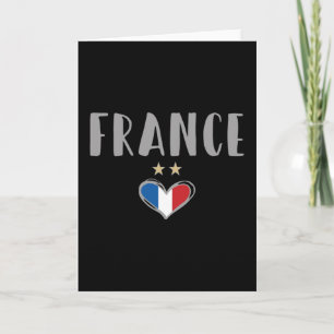 Carte Fan de football France Chemise avec coeur