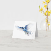 Carte Fancy Blue Bird Vol BLANC (Fleur jaune)