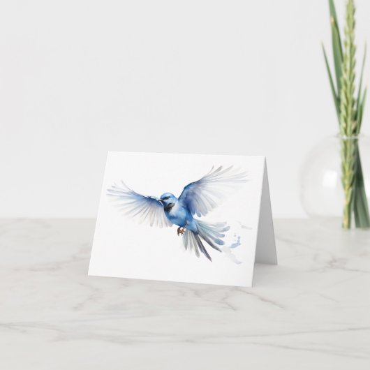 Carte Fancy Blue Bird Vol BLANC (Devant)