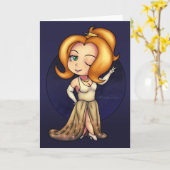 Carte Fancy Chibi Girl (Fleur jaune)