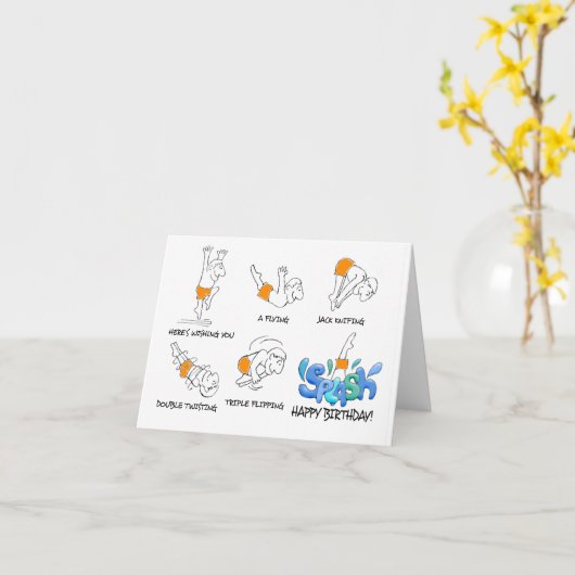 Carte Fancy Diver Birthday Note Card (Fleur jaune)