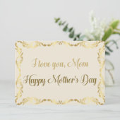 Carte Fancy Gold Mère's Day Card (Debout devant)
