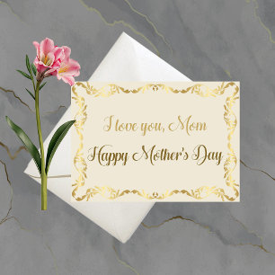 Carte Fancy Gold Mère's Day Card