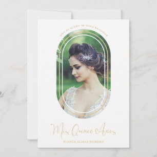 Carte Fancy minimaliste ovale photo Quinceañera