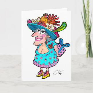 Carte Fancy Old Lady Greeting Card
