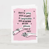 Carte Fancy Paper Funny Graduation Card (Devant)