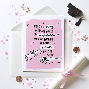 Carte Fancy Paper Funny Graduation Card
