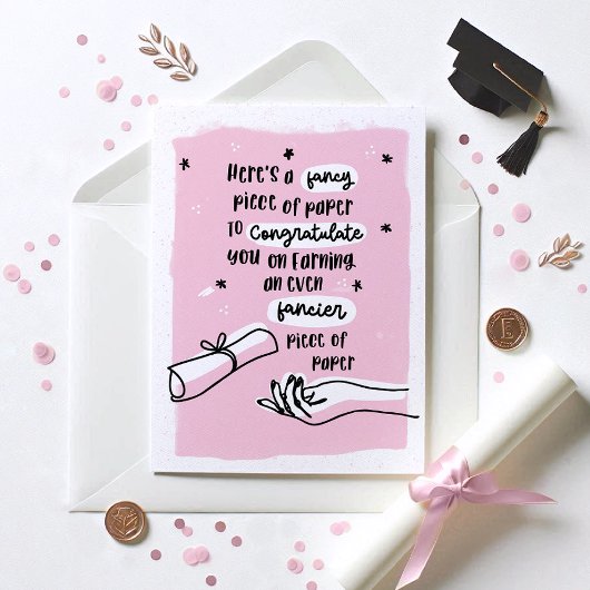 Carte Fancy Paper Funny Graduation Card