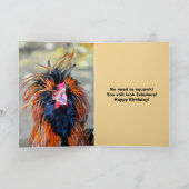 Carte Fancy Rooster Joyeux Humour d'anniversaire (Intérieur)