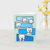 Carte Fans de Westie Terrier Merci (Fleur jaune)