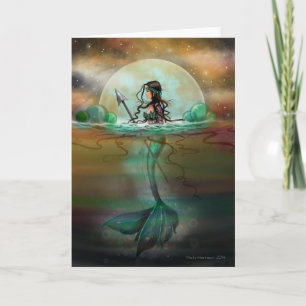 Carte Fantaisie artistique de sirène de mer mystique par