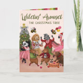 Carte Fantaisie autour de l'arbre de Noël (Devant)