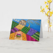 Carte Fantaisie balayé par le vent (Fleur jaune)