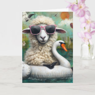 Carte Fantaisie du cygne mouton Toutes les occasions