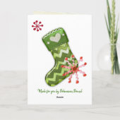 Carte Fantasie de sapin de Noël et de chaussettes (Dos)