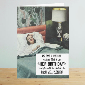 Carte Fantastique anniversaire de femme rétro