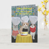 Carte Fantastique Chef Chats Anniversaire (Fleur jaune)
