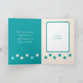 Carte Fantastique fils turquoise beige anniversaire (Intérieur)