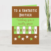 Carte Fantastique frère brun vert anniversaire (Devant)