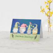 Carte Fantastique Gnome Salutations sur les fêtes de Noë (Fleur jaune)