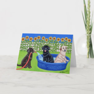 Carte Fantastique Pool Party Labradors