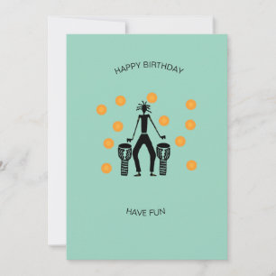 Carte Fantastique tambourinage Silhouette Anniversaire