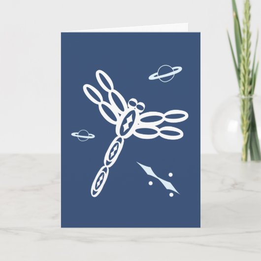 Carte Fantasy Dragonfly and OuterSpace Rift, blue, white (Devant)
