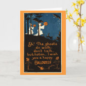 Carte fantomatique de Halloween (Fleur jaune)