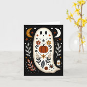 Carte Fantôme Art folklorique Floral Automne Citrouille  (Fleur jaune)