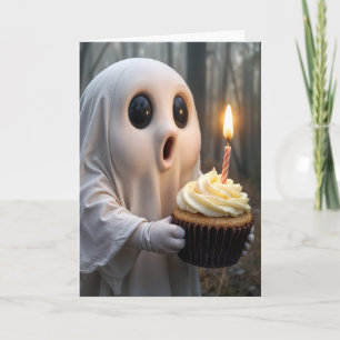 Carte Fantôme avec un gâteau d'anniversaire