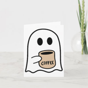 Carte Fantôme Boire Café Drôle Costume Halloween Coff