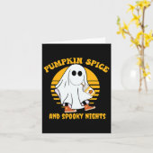 Carte Fantôme Citrouille épice Latte Automne Vibe Hallow (Fleur jaune)