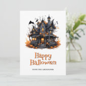 Carte Fantôme Citrouille Halloween Country House (Debout devant)