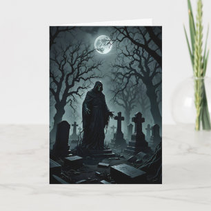 Carte Fantôme dans le cimetière Halloween