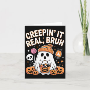 Carte Fantôme de Bruh Halloween Fantôme Mignon Enfant Tr