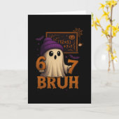 Carte Fantôme de maths drôle 67 Bruh Halloween Mème Prof (Fleur jaune)