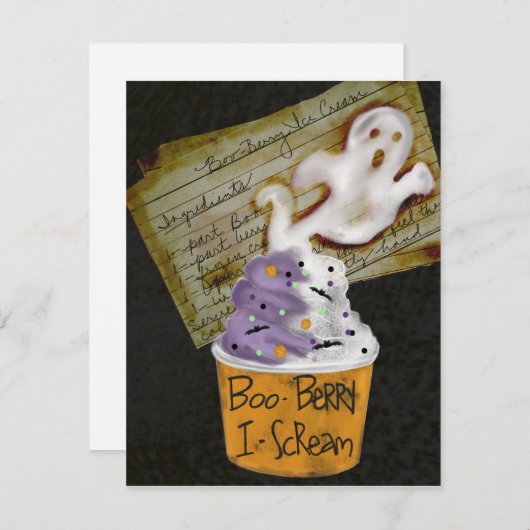 Carte fantôme d'Halloween (Devant / Derrière)