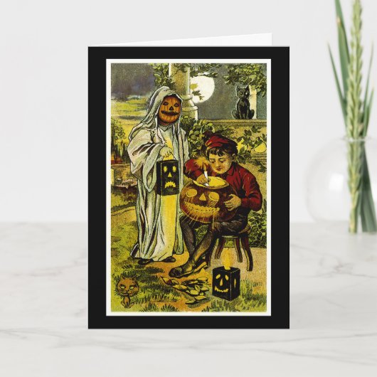 Carte Fantôme d'Halloween et Jack-o-Lantern (Devant)
