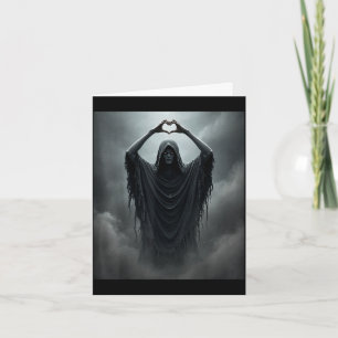 Carte Fantôme drôle coeur mains visage effrayant hallowe