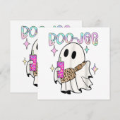 Carte Fantôme drôle d'Halloween Boo Jee (Devant / Derrière)