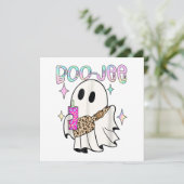 Carte Fantôme drôle d'Halloween Boo Jee (Debout devant)