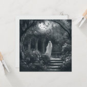 Carte Fantôme éffrayant dans Garden Graveyard Goth Vinta (Devant/Arrière en situation)