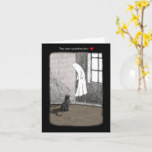 Carte Fantôme et chat noir déplaisant art gothique éffra (Fleur jaune)