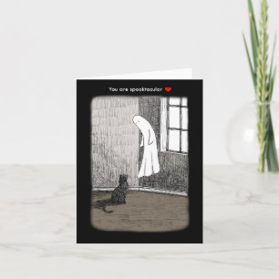 Carte Fantôme et chat noir déplaisant art gothique éffra