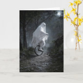Carte Fantôme faisant du monocycle dans une forêt inquié (Fleur jaune)