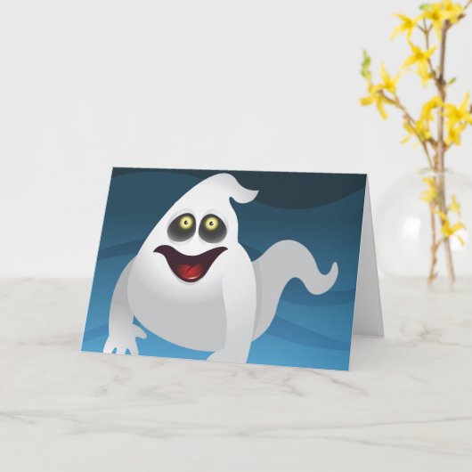 Carte fantôme Halloween (Fleur jaune)