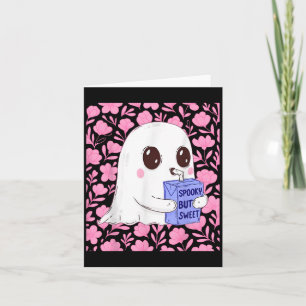 Carte Fantôme mignon effrayant mais doux avec Halloween