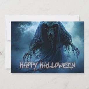 Carte Fantôme noir dans un paysage infernal - Halloween