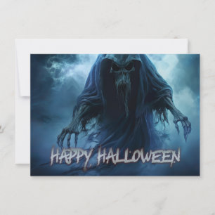 Carte Fantôme noir dans un paysage infernal - Halloween